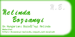 melinda bozsanyi business card